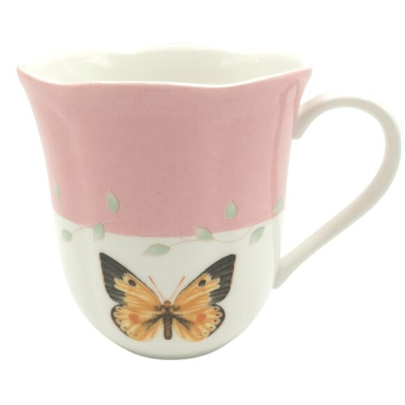 Set Of 4 Butterfly Meadow China Mugs By Lenox - Picture 7 of 8
